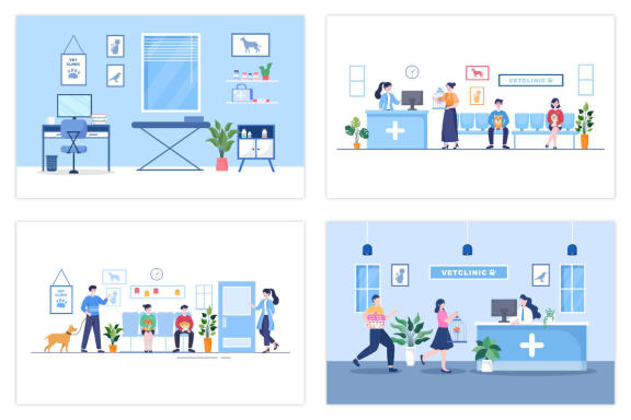 20 Veterinary Clinic for Pets Illustration