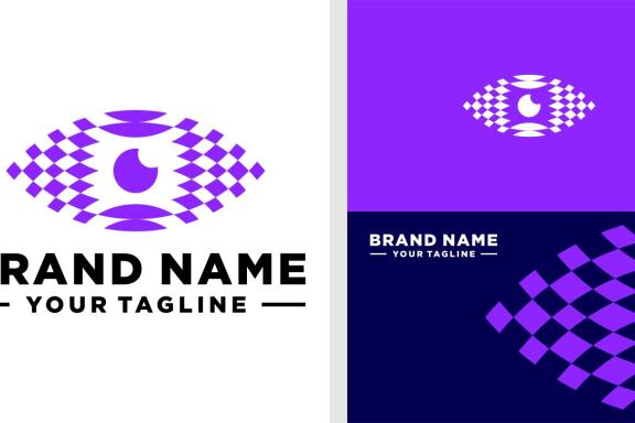 EYES LOGO SPARK UNIQUE GEOMETRIC EDITABLE