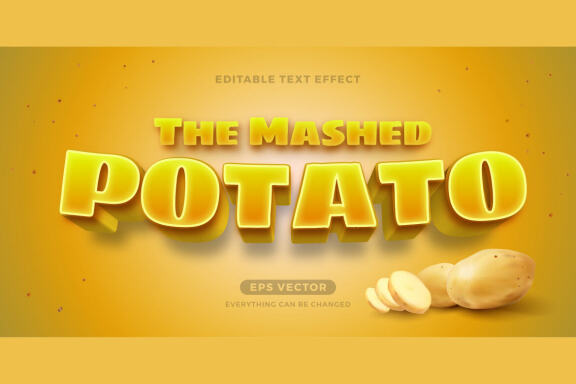 Potato editable text effect style vector
