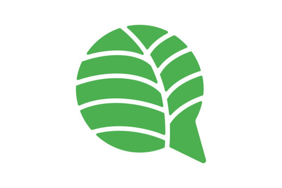 nature or leaf chat message logo design vector isolated