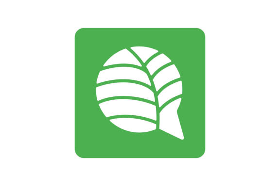 nature or leaf chat message logo design vector isolated