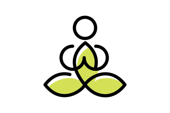 human yoga and leaf logo design vector isolated