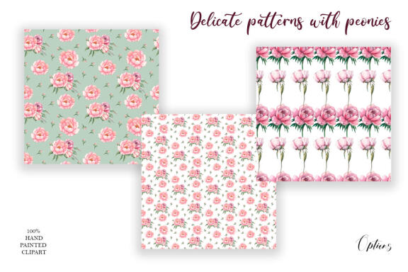Pink peonies, seamless texture. 12 flower pattern