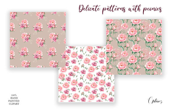 Pink peonies, seamless texture. 12 flower pattern