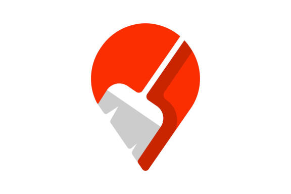 cleaning map location navigator logo vector isolated