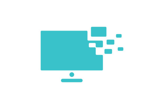 monitor desktop vector logo design isolated