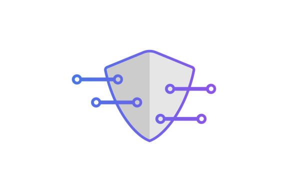 shield connect vector logo design isolated