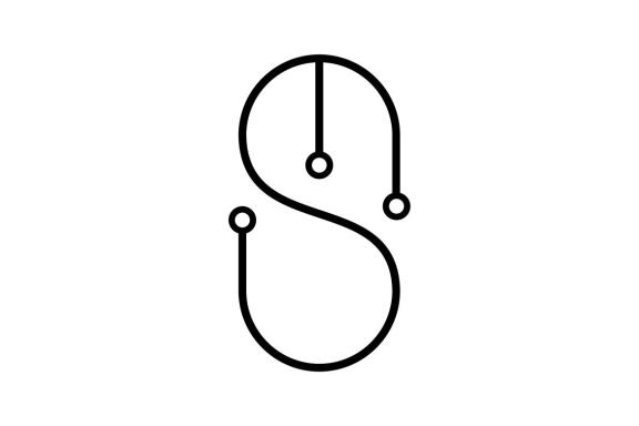 Letter S tech Mouse Vector logo design isolated