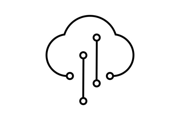 cloud internet line minimal logo design vector  isolated