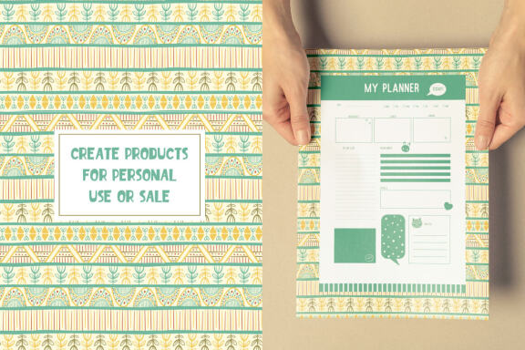 Hand Drawn Ethnic Abstract Patterns Vol. 1