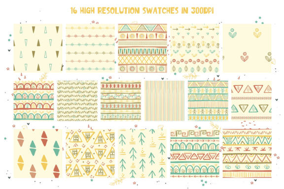 Hand Drawn Ethnic Abstract Patterns Vol. 1