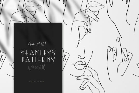 Line art seamless collection