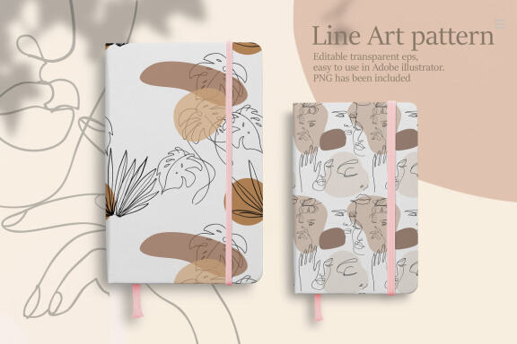 Line art seamless collection