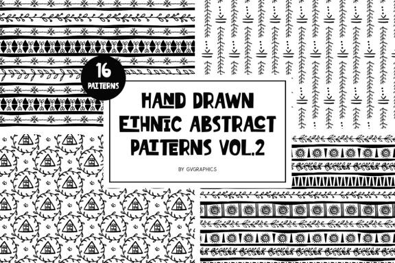Hand Drawn Ethnic Abstract Patterns Vol. 2