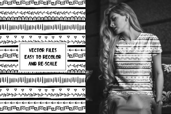 Hand Drawn Ethnic Abstract Patterns Vol. 2