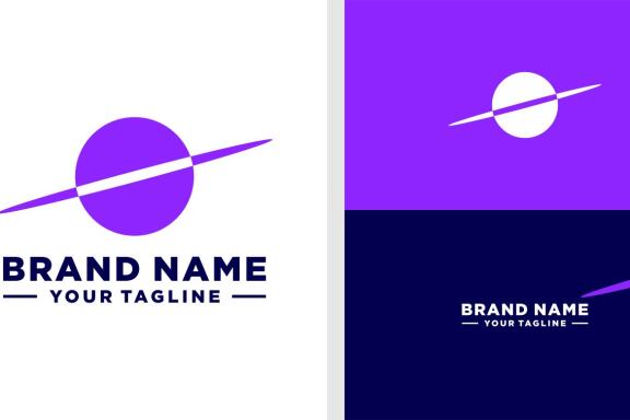 SATURNUS LOGO PLANET NEGATIVE SPACE MODERN EDITABLE