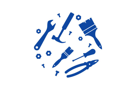 construction tools logo design vector isolated