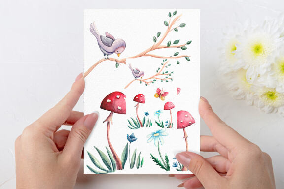 Cute animals watercolor clipart 