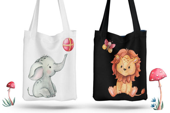 Cute animals watercolor clipart 