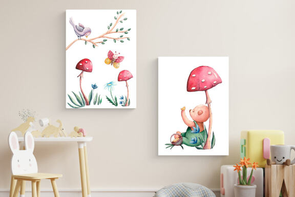 Cute animals watercolor clipart 