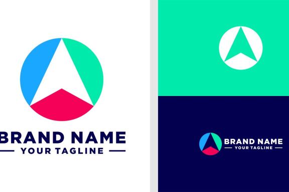 LETTER O LOGO ARROW NAVIGATION NEGATIVE SPACE SIMPLE EDITABLE