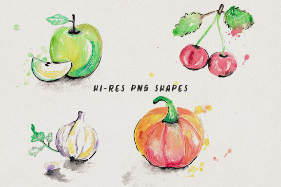 Food Watercolor Illustrations