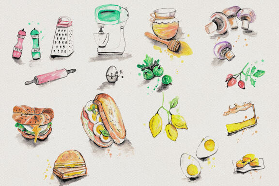 Food Watercolor Illustrations