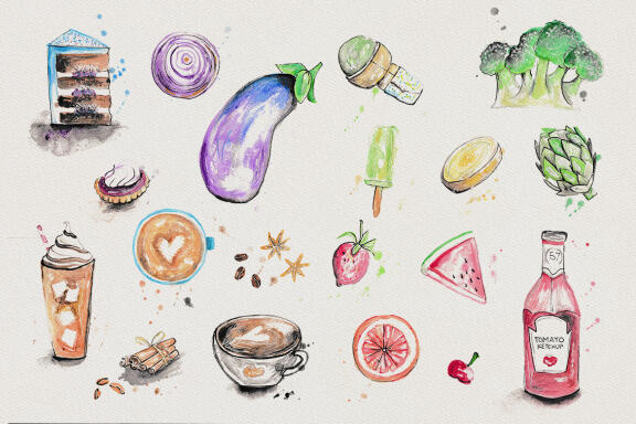 Food Watercolor Illustrations
