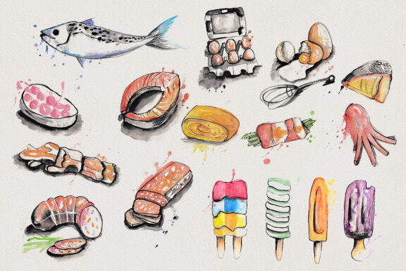 Food Watercolor Illustrations