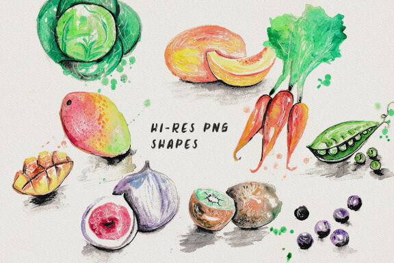 Food Watercolor Illustrations