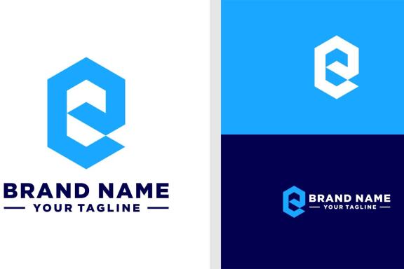 LETTER E LOGO HEXAGONAL TECHNOLOGY EDITABLE