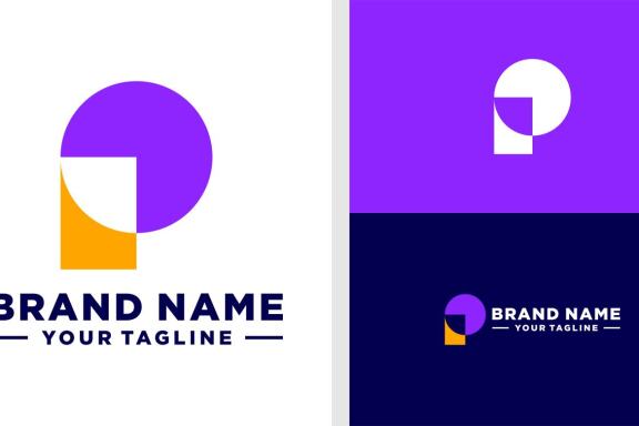 LETTER P LOGO MONOGRAM GEOMETRIC SIMPLE EDITABLE