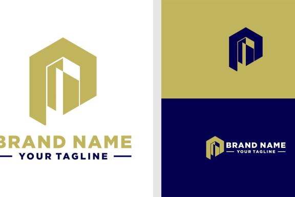 LETTER P LOGO BUILDING NEGATIVE SPACE EDITABLE