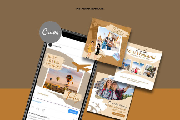 Travel Content Instagram | CANVA Templates 