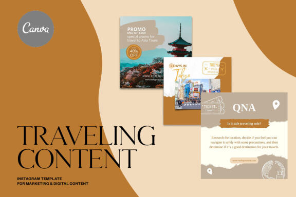 Travel Content Instagram | CANVA Templates 