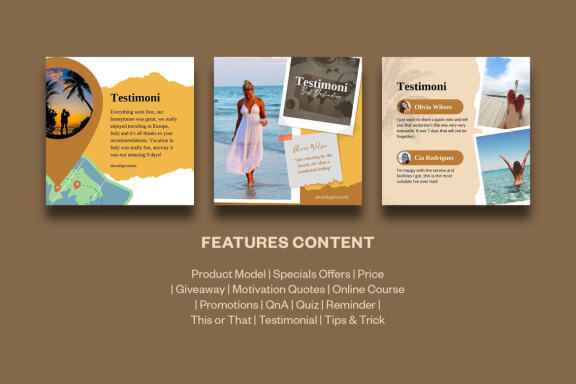 Traveling Content Instagram | CANVA Templates 