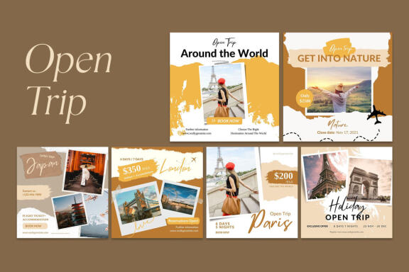 Traveling Content Instagram | CANVA Templates 