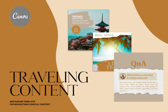 Traveling Content Instagram | CANVA Templates 