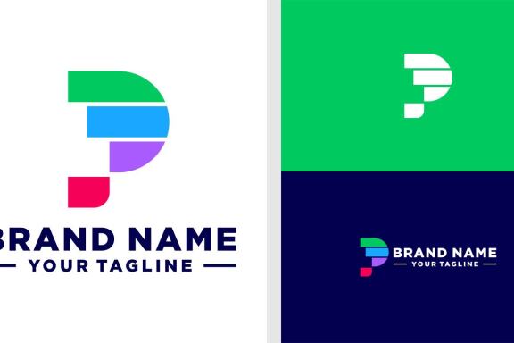 LETTER P LOGO GRPAHIC CHART EDITABLE