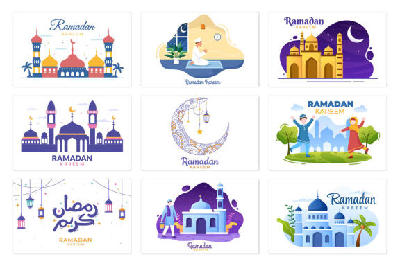 40 Ramadan Kareem Holiday Islamic Illustration