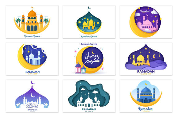 40 Ramadan Kareem Holiday Islamic Illustration
