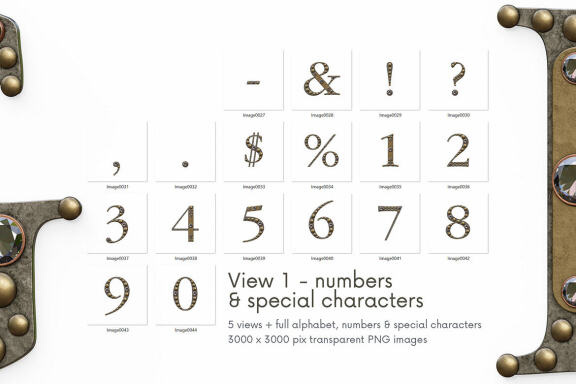Vintage Jewelry 3D Alphabet