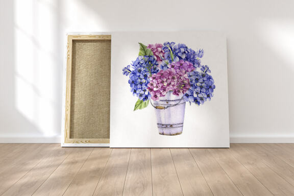 Watercolor Hydrangea Flowers Clipart. Butterflies clipart
