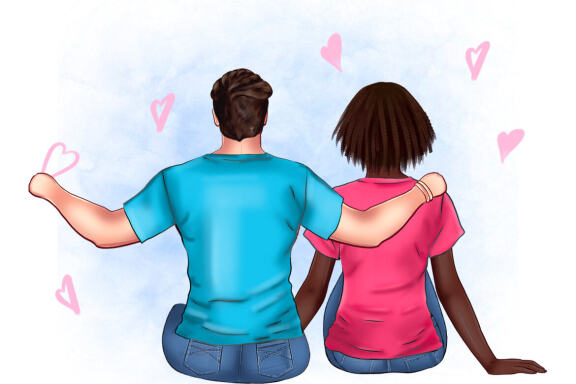 Best friend clipart, Couple Portrait