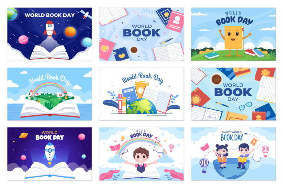 22 World Book Day Flat Illustration