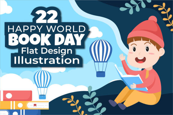 22 World Book Day Flat Illustration