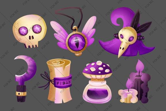 Cute wizard elements Jpeg Png