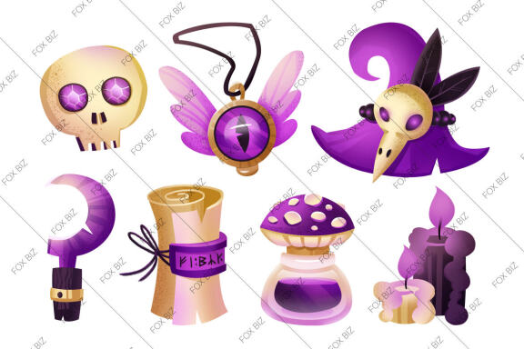Cute wizard elements Jpeg Png