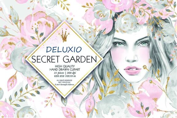 Deluxio Secret Garden Clipart - 31 PNG Images