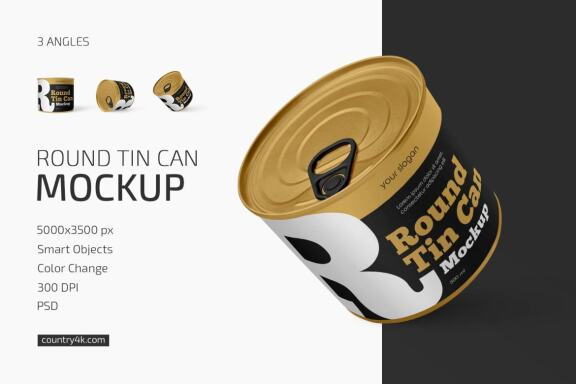 Round Tin Can Mockup Set